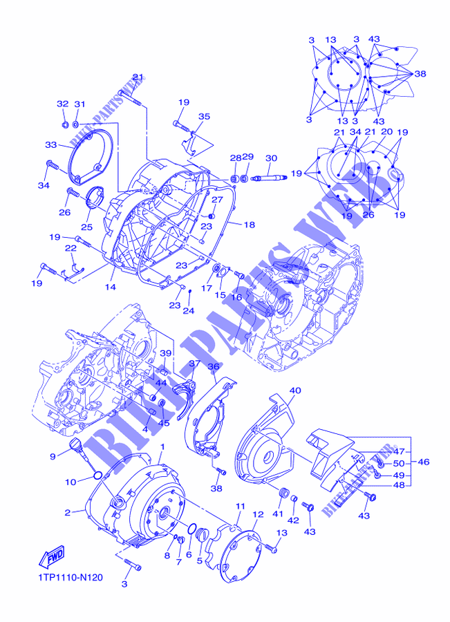 COVER   ENGINE 1 for Yamaha XV950R - XVS950CU 2014