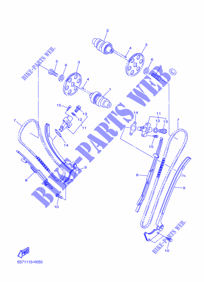 CAMSHAFT / TIMING CHAIN for Yamaha XV950R - XVS950CU 2014