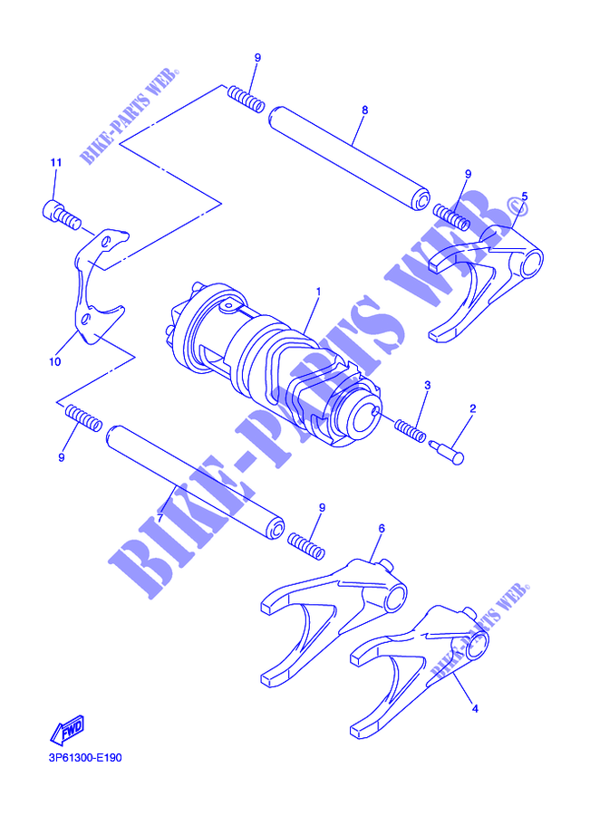 GEAR SHIFT SELECTOR DRUM / FORKS for Yamaha FJR1300AE 2014