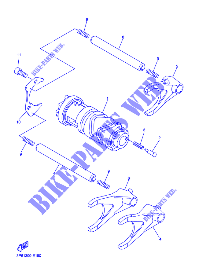 GEAR SHIFT SELECTOR DRUM / FORKS for Yamaha FJR1300AE 2014