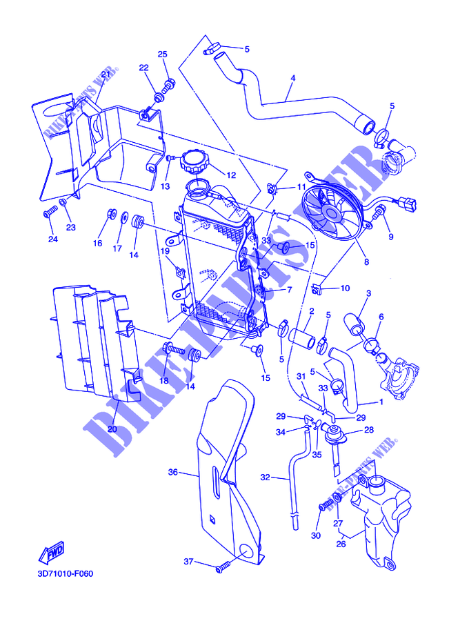 RADIATOR / HOSES for Yamaha WR250X 2014