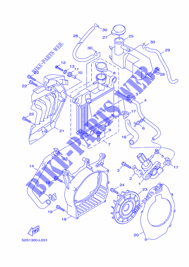 RADIATOR / HOSES for Yamaha HW125 2014