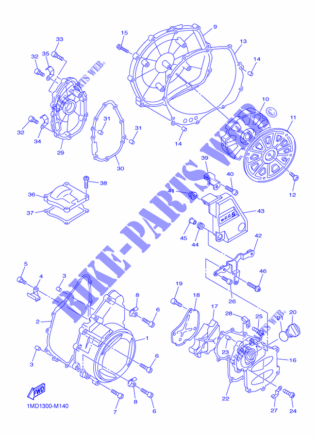 COVER   ENGINE 1 for Yamaha FJR1300AS 2015