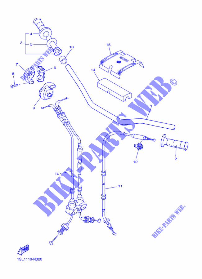 HANDLEBAR & CABLES for Yamaha YZ250F 2015