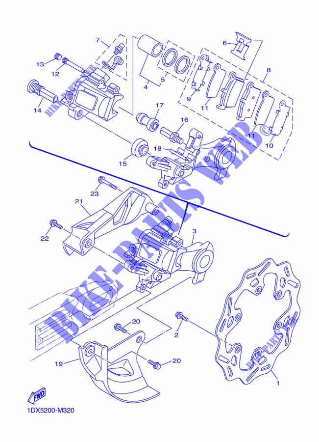 REAR BRAKE CALIPER for Yamaha YZ125 2015