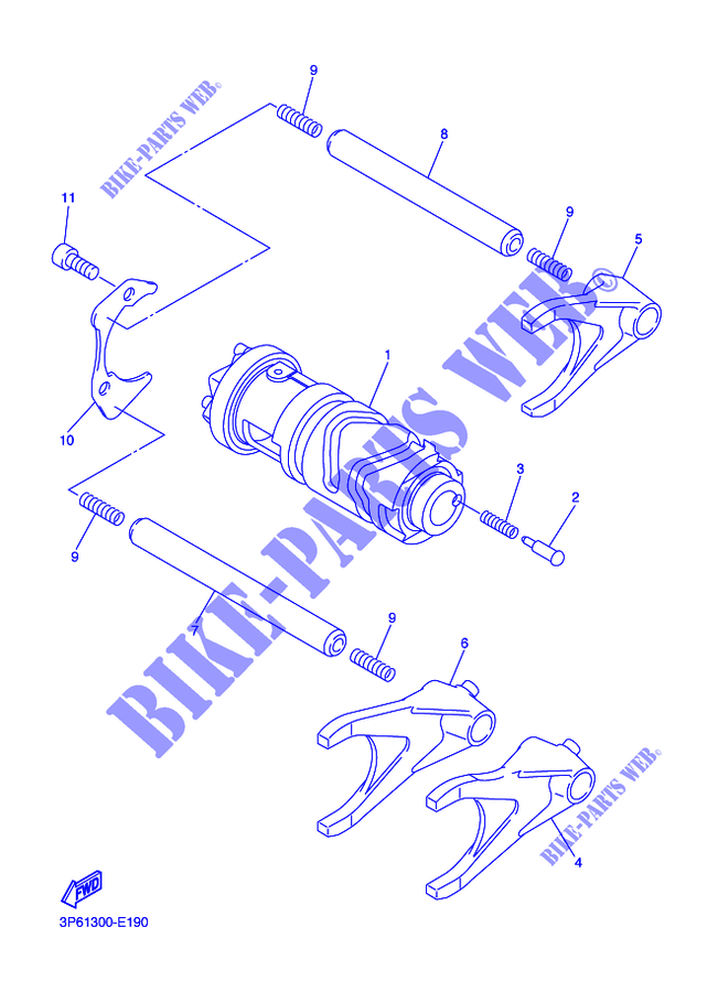 GEAR SHIFT SELECTOR DRUM / FORKS for Yamaha FJR1300AE 2015