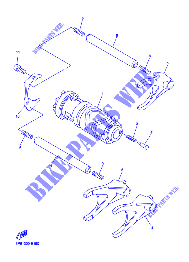 GEAR SHIFT SELECTOR DRUM / FORKS for Yamaha FJR1300AE 2015