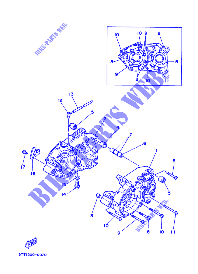 CRANKCASE for Yamaha DT 125 2015