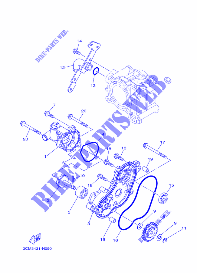WATERPUMP / HOSES for Yamaha MW125A 2015
