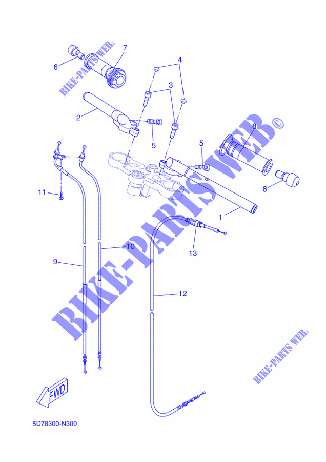 HANDLEBAR & CABLES for Yamaha YZF-R 125 2015