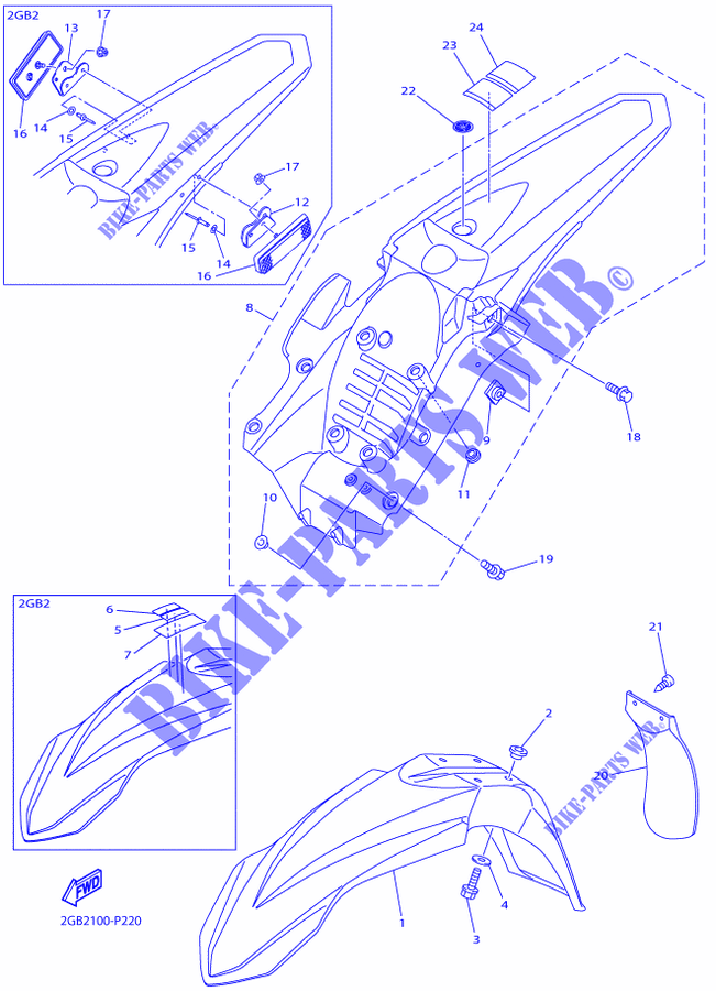 FENDER for Yamaha WR250F 2015