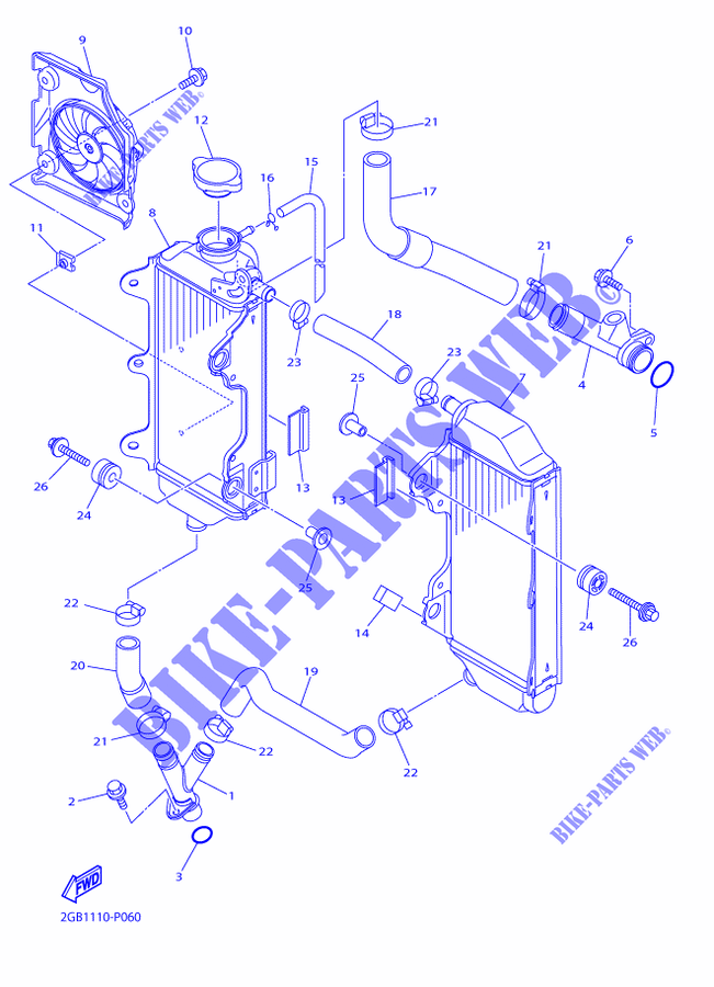 RADIATOR / HOSES for Yamaha WR250F 2015