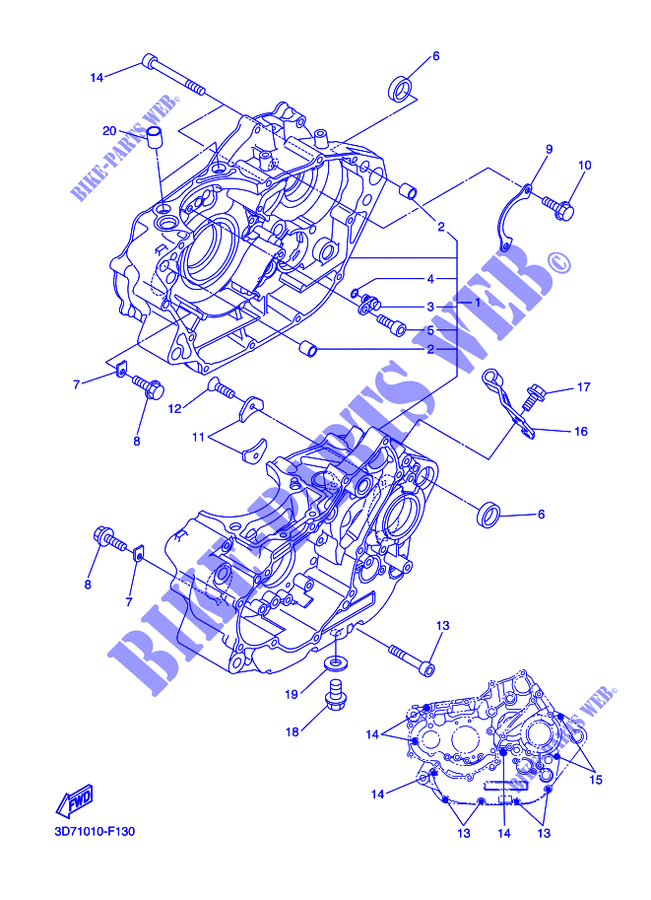 CRANKCASE for Yamaha WR250R 2015