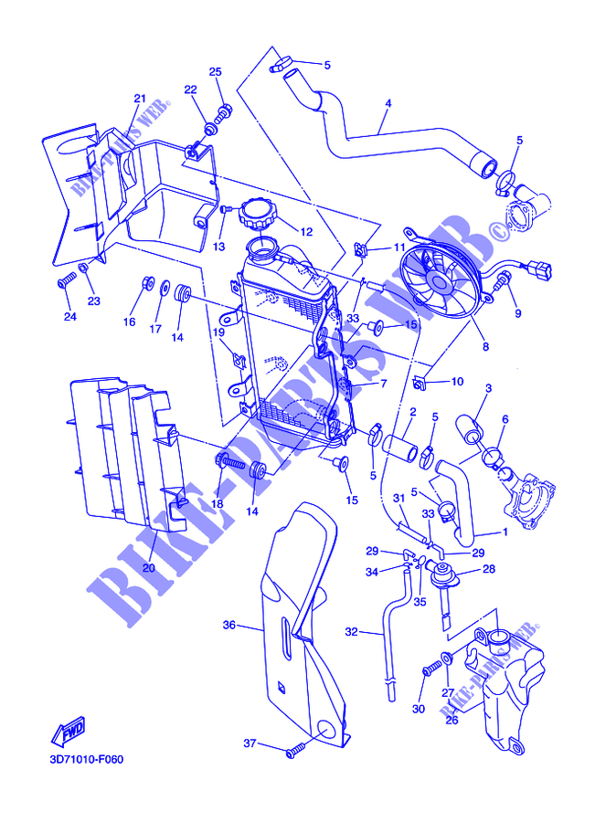 RADIATOR / HOSES for Yamaha WR250R 2014