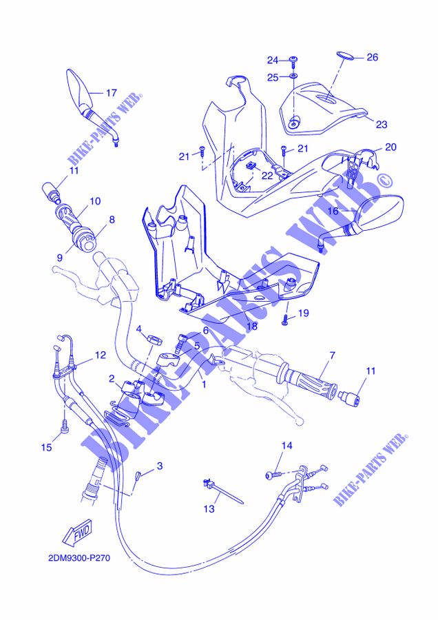 HANDLEBAR & CABLES for Yamaha XMAX 250 2016