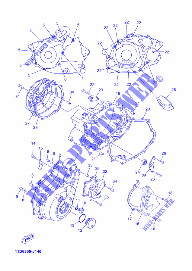 COVER   ENGINE 1 for Yamaha XT660Z 2015