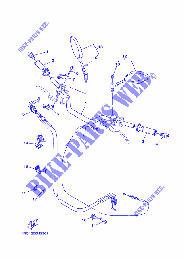HANDLEBAR & CABLES for Yamaha MT09 2015