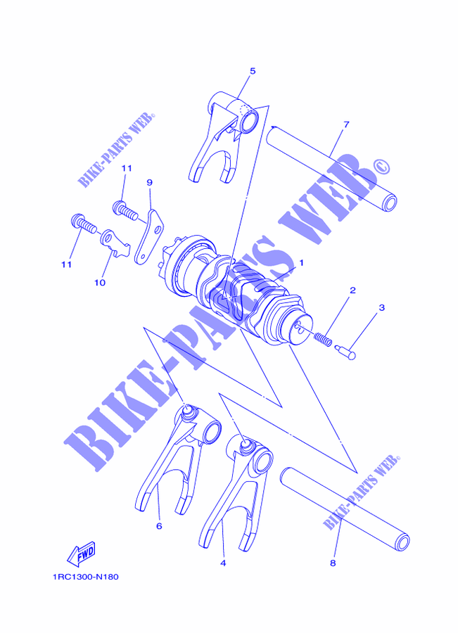 GEAR SHIFT SELECTOR DRUM / FORKS for Yamaha MT09 2015