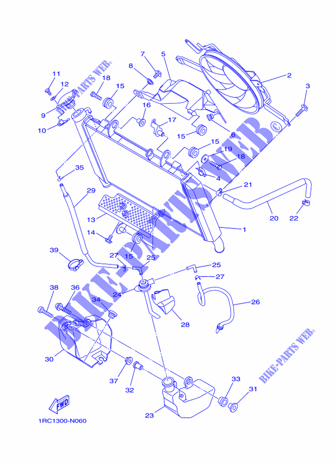 RADIATOR / HOSES for Yamaha MT09A 2015