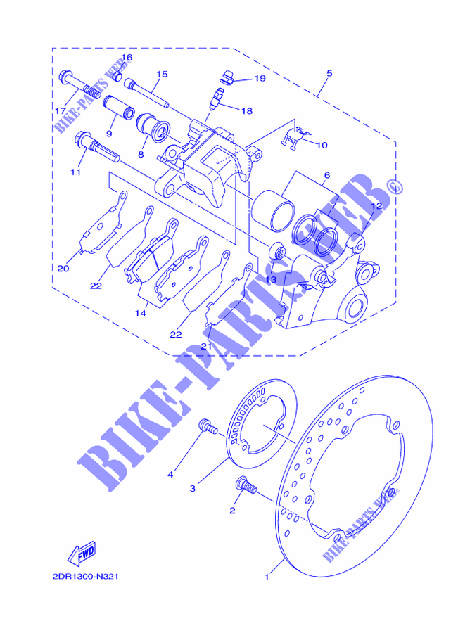 REAR BRAKE CALIPER for Yamaha MT-09 TRACER ABS 2015