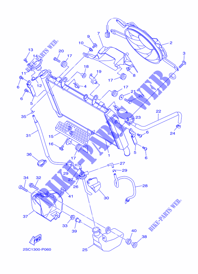 RADIATOR / HOSES for Yamaha MT-09 TRACER ABS RACE BLUE 2015