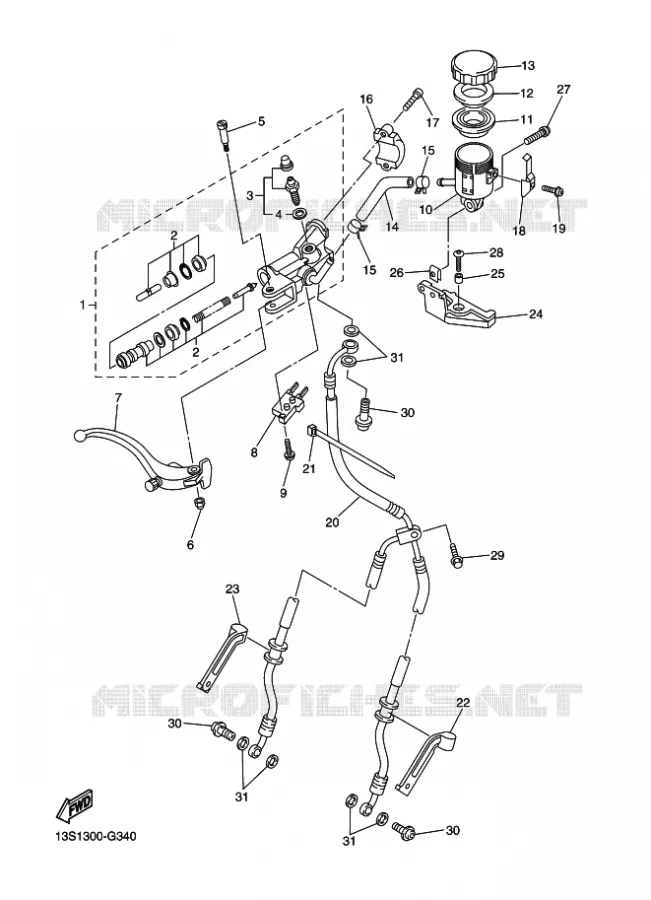 FRONT BRAKE MASTER CYLINDER Yamaha MOTO 600 2009 R6  YZF-R6
