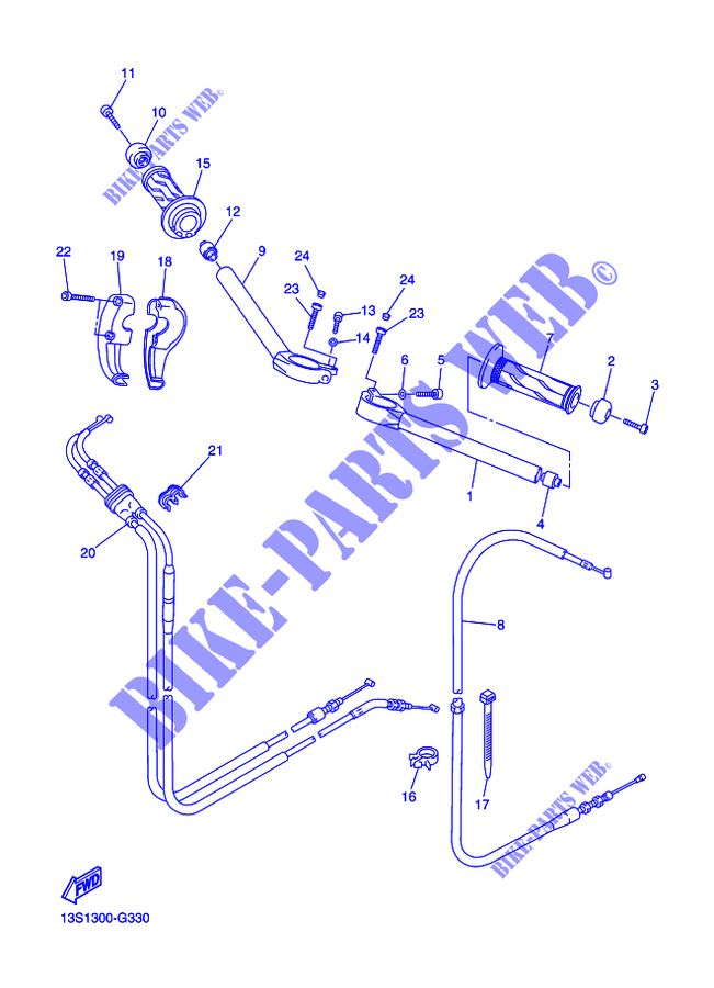 HANDLEBAR & CABLES for Yamaha YZF-R6 2010