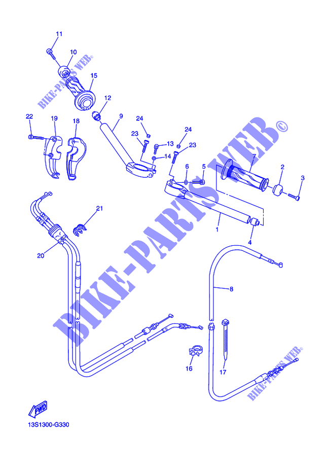 HANDLEBAR & CABLES for Yamaha YZF-R6 2011