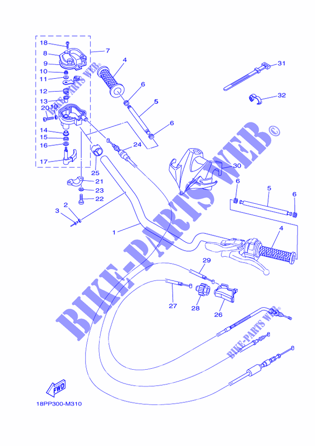 HANDLEBAR & CABLES for Yamaha YFZ450R 2013