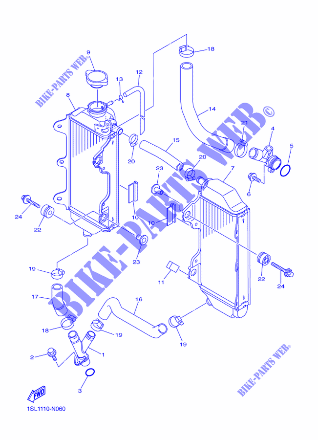 RADIATOR / HOSES for Yamaha YZ450F 2014