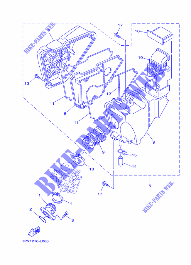 INTAKE for Yamaha YB 125 2015