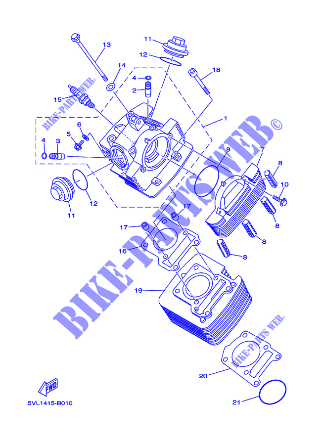 CYLINDER for Yamaha YB 125 2015