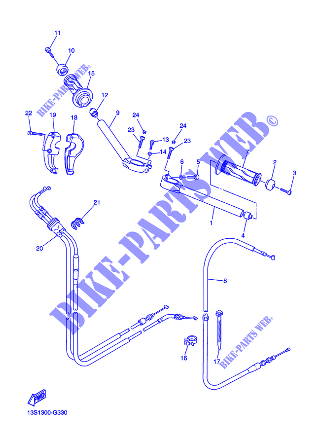 HANDLEBAR & CABLES for Yamaha YZF-R6 2014