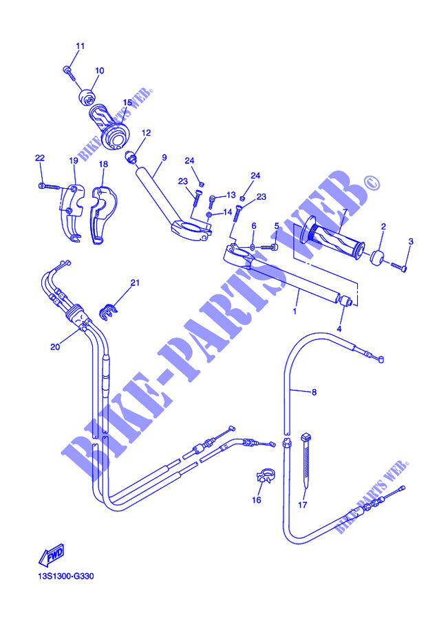HANDLEBAR & CABLES for Yamaha YZF-R6 2014