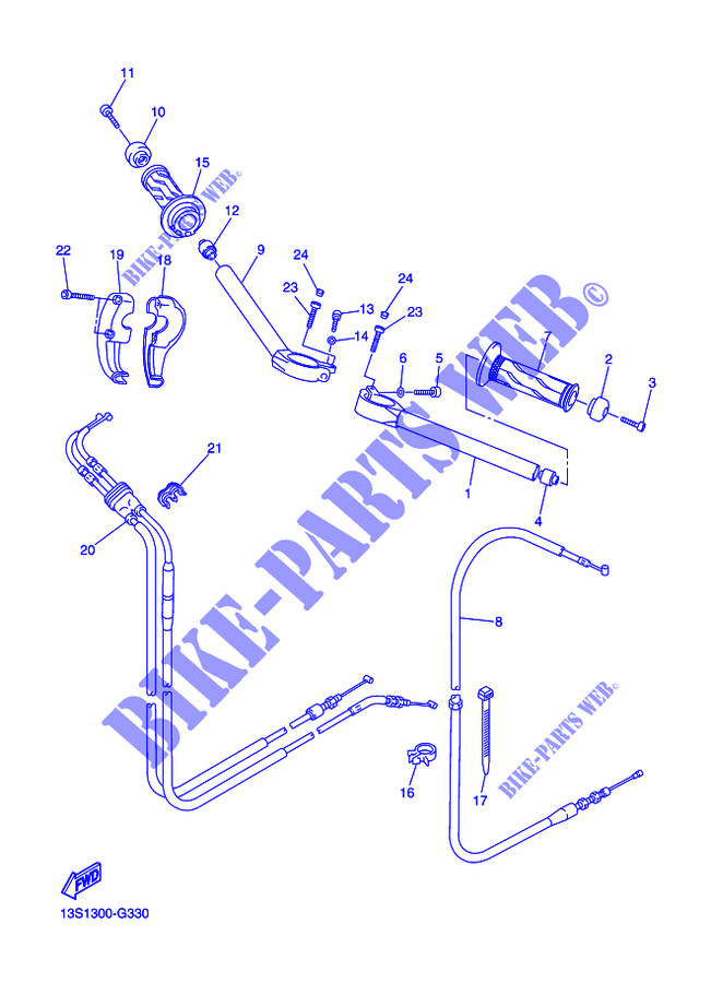 HANDLEBAR & CABLES for Yamaha YZF R6 2016