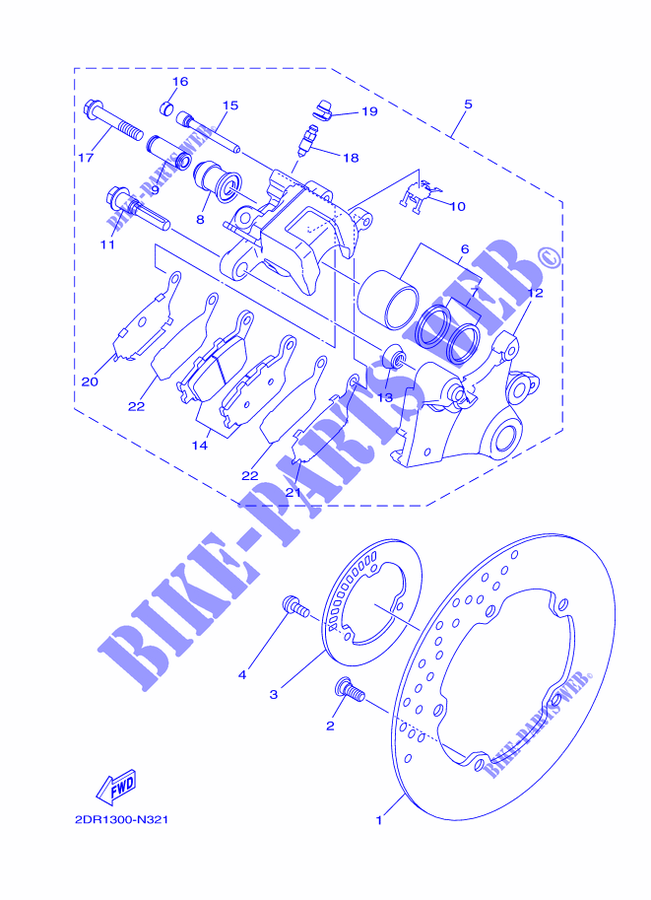 REAR BRAKE CALIPER for Yamaha MT-09 TRACER 2016