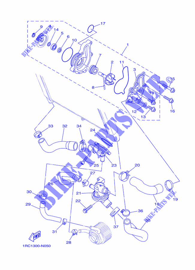 WATERPUMP / HOSES for Yamaha MT-09 TRACER 2016