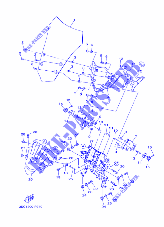 WINDSCREEN for Yamaha MT-09 TRACER 2016