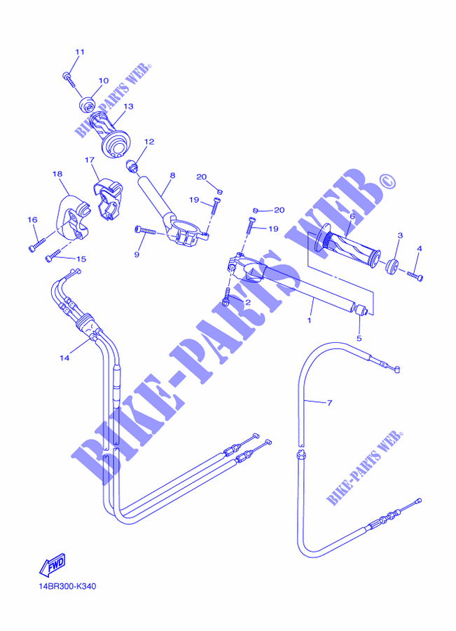 HANDLEBAR & CABLES for Yamaha YZF-R1 2014