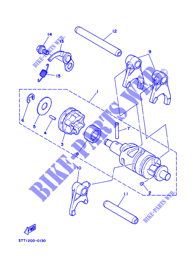 GEAR SHIFT SELECTOR DRUM / FORKS for Yamaha DT 175 1991