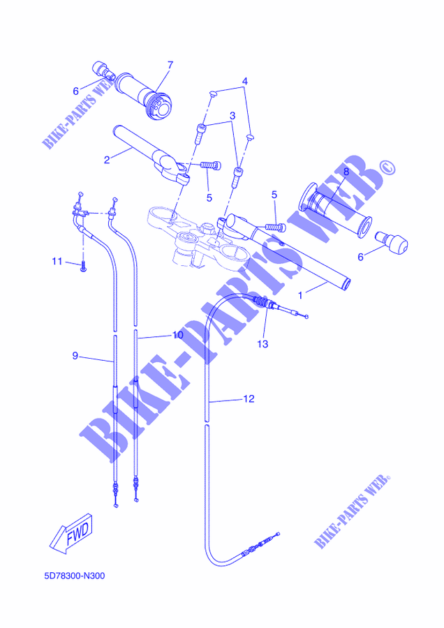 HANDLEBAR & CABLES for Yamaha YZF-R 125 ABS 2015