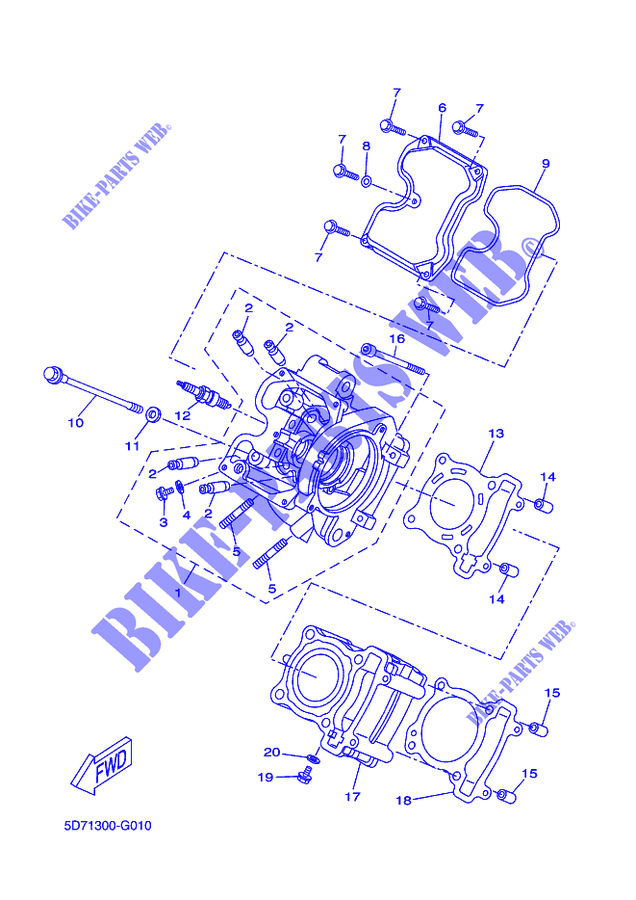 CYLINDER HEAD  for Yamaha YZF-R 125 ABS RACE BLU 2015