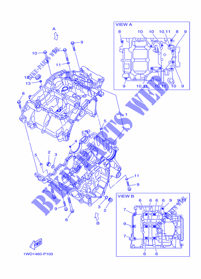 CRANKCASE for Yamaha YZF R3 ABS 2016