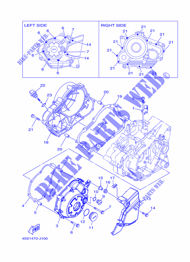 COVER   ENGINE 1 for Yamaha FZ16 2010