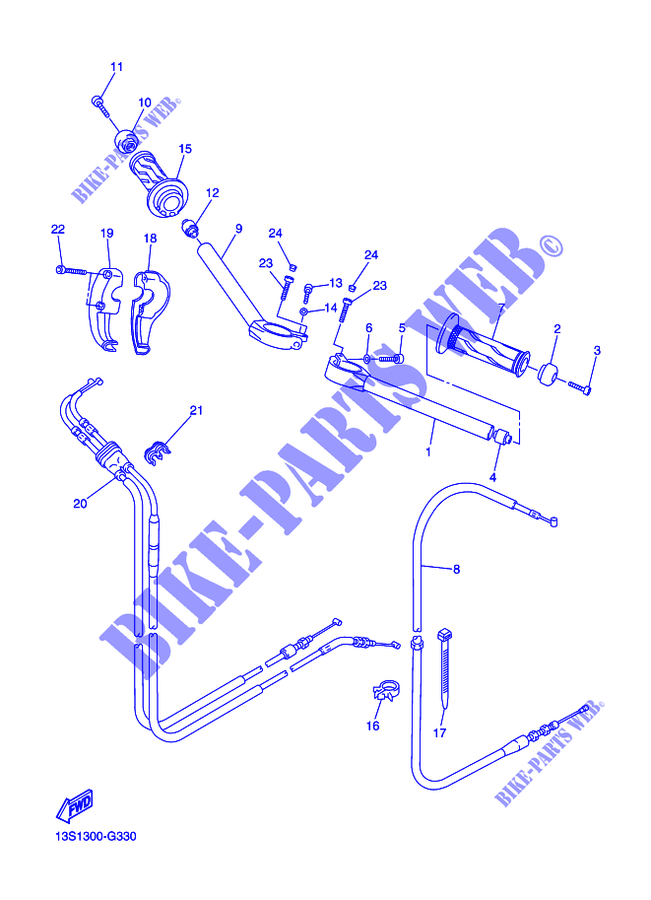 HANDLEBAR & CABLES for Yamaha YZF-R6 2011