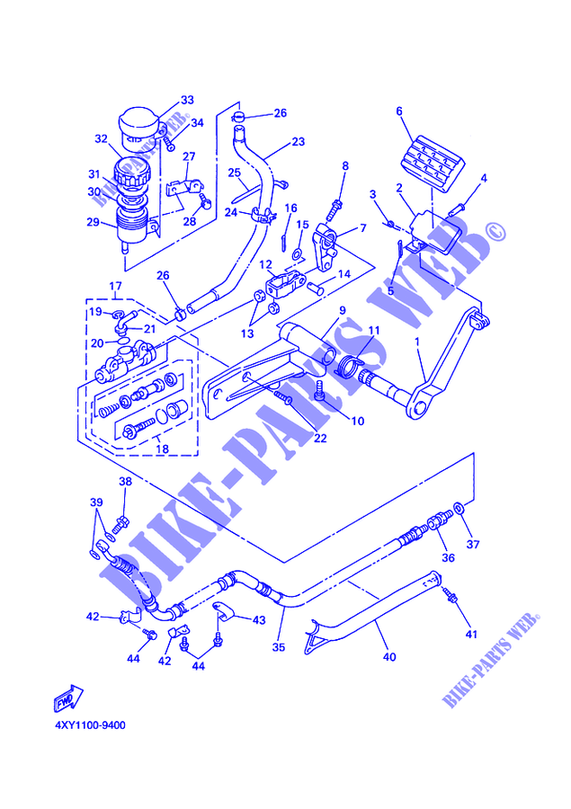 REAR BRAKE MASTER CYLINDER for Yamaha XVZ13TF 2000