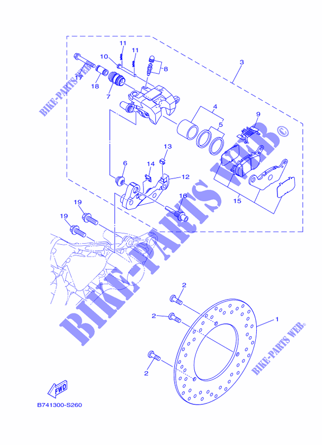 REAR BRAKE CALIPER for Yamaha XMAX 125 ABS 2018