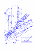 LOWER CASING & DRIVE 1 for Yamaha E60H Manual Starter, Tiller Handle, Hydro Trim & Tilt, Pre-Mixing, Shaft 20