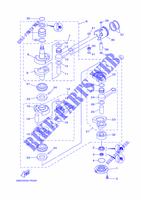 CRANKSHAFT / PISTON for Yamaha E60H Manual Starter, Tiller Handle, Hydro Trim & Tilt, Pre-Mixing, Shaft 20