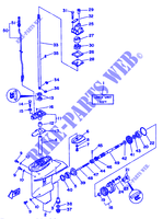 PROPELLER HOUSING AND TRANSMISSION 1 for Yamaha 8C 2 Stroke, Manual Starter, Tiller Handle, Manual Tilt 1990